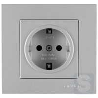 Розетка с заземлением 16A/220V Arvia Electric KAREN Серебро (20 03 2000 217)